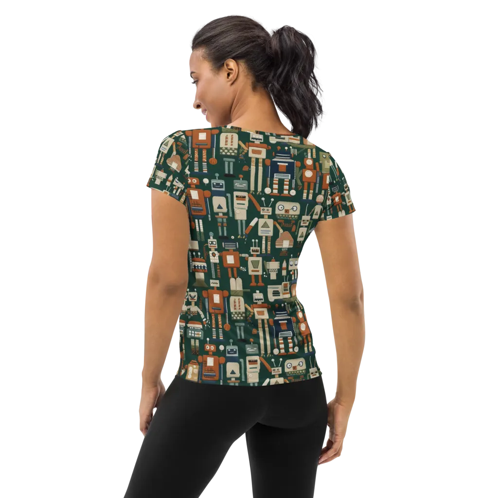 Tin Can Parade on Women's Athletic T-Shirt — Back