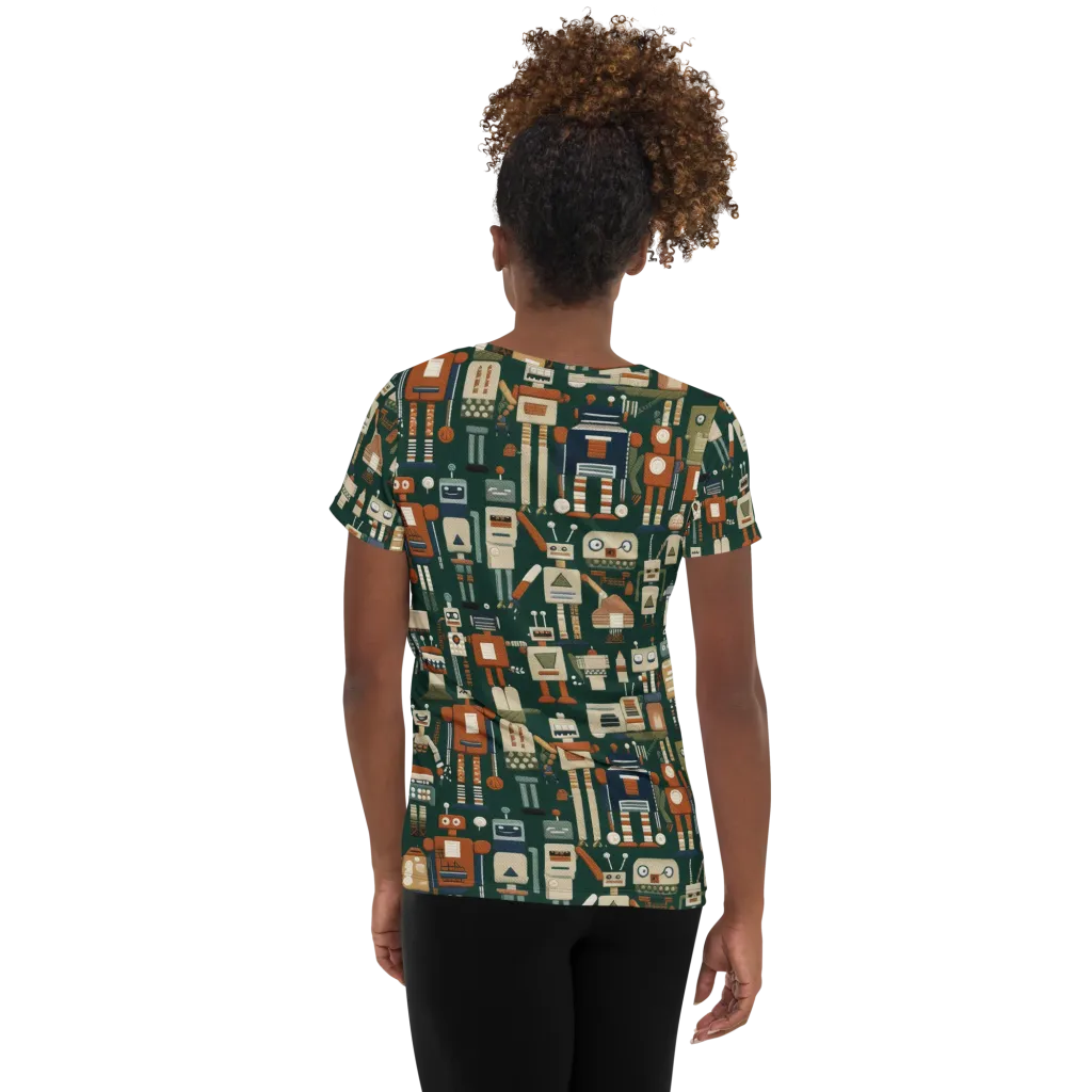 Tin Can Parade on Women's Athletic T-Shirt — Back