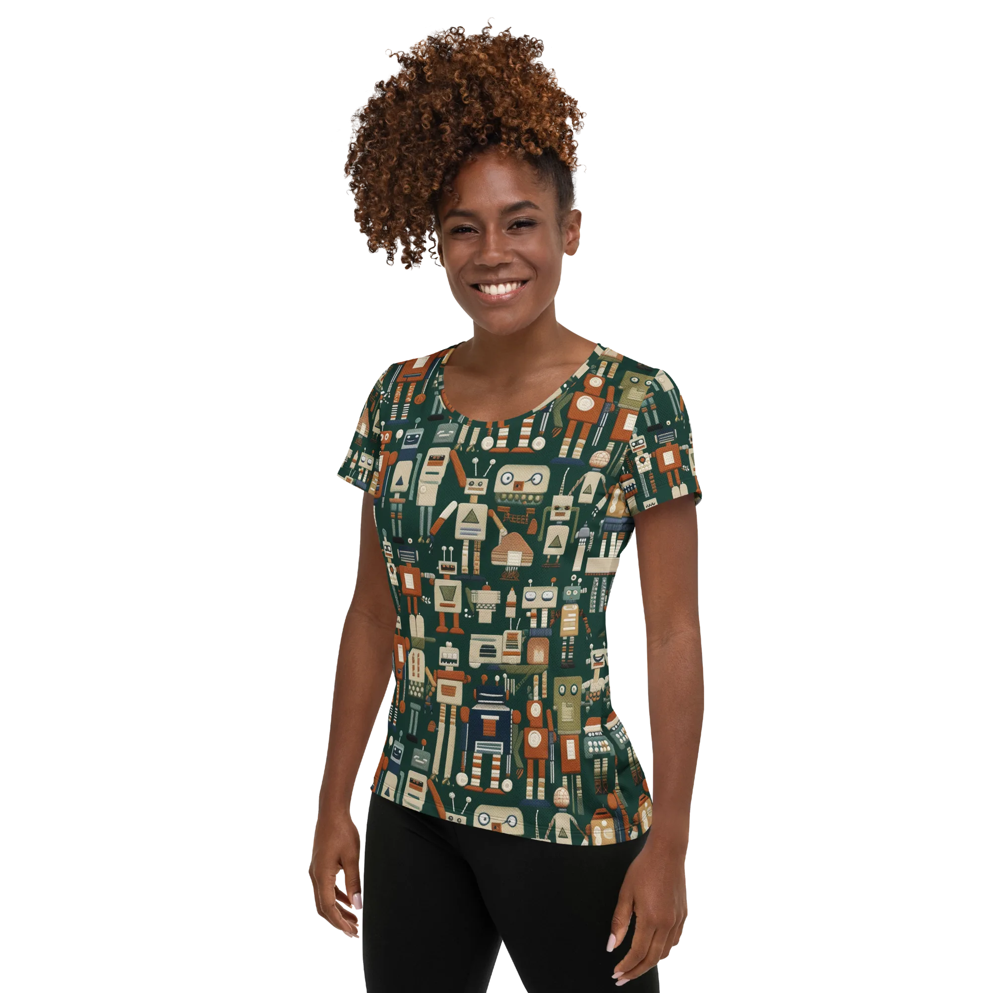 Tin Can Parade on Women's Athletic T-Shirt — Left