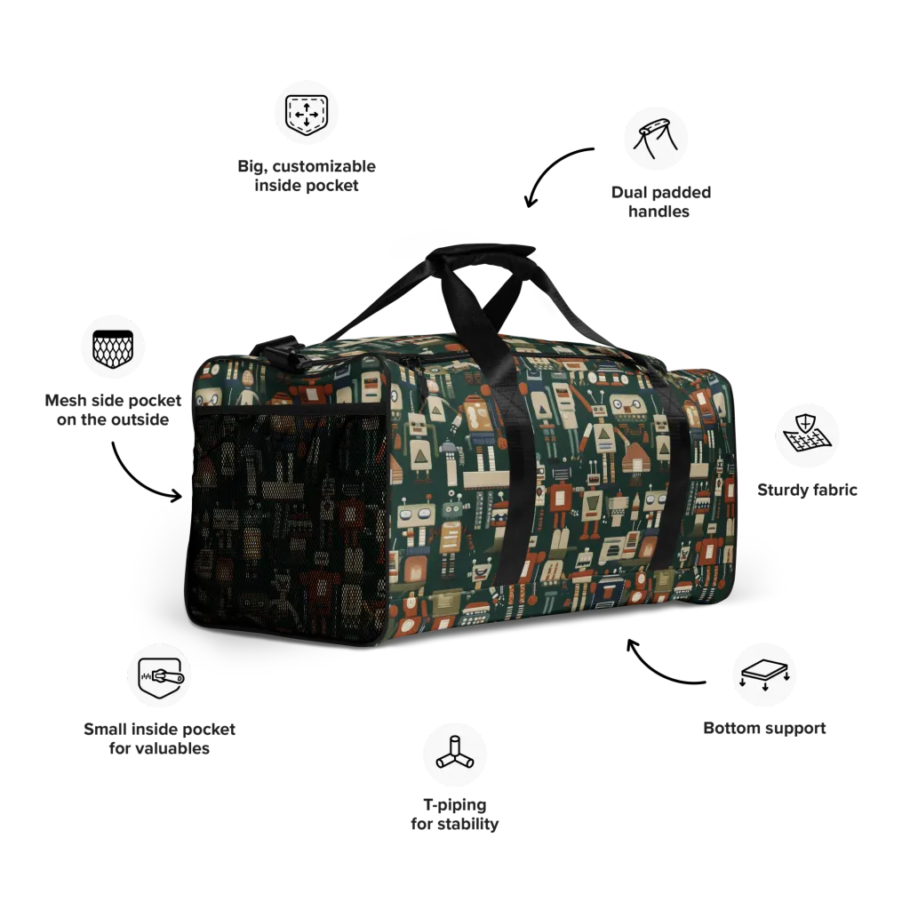 Tin Can Parade on Duffle Bag — Right Front