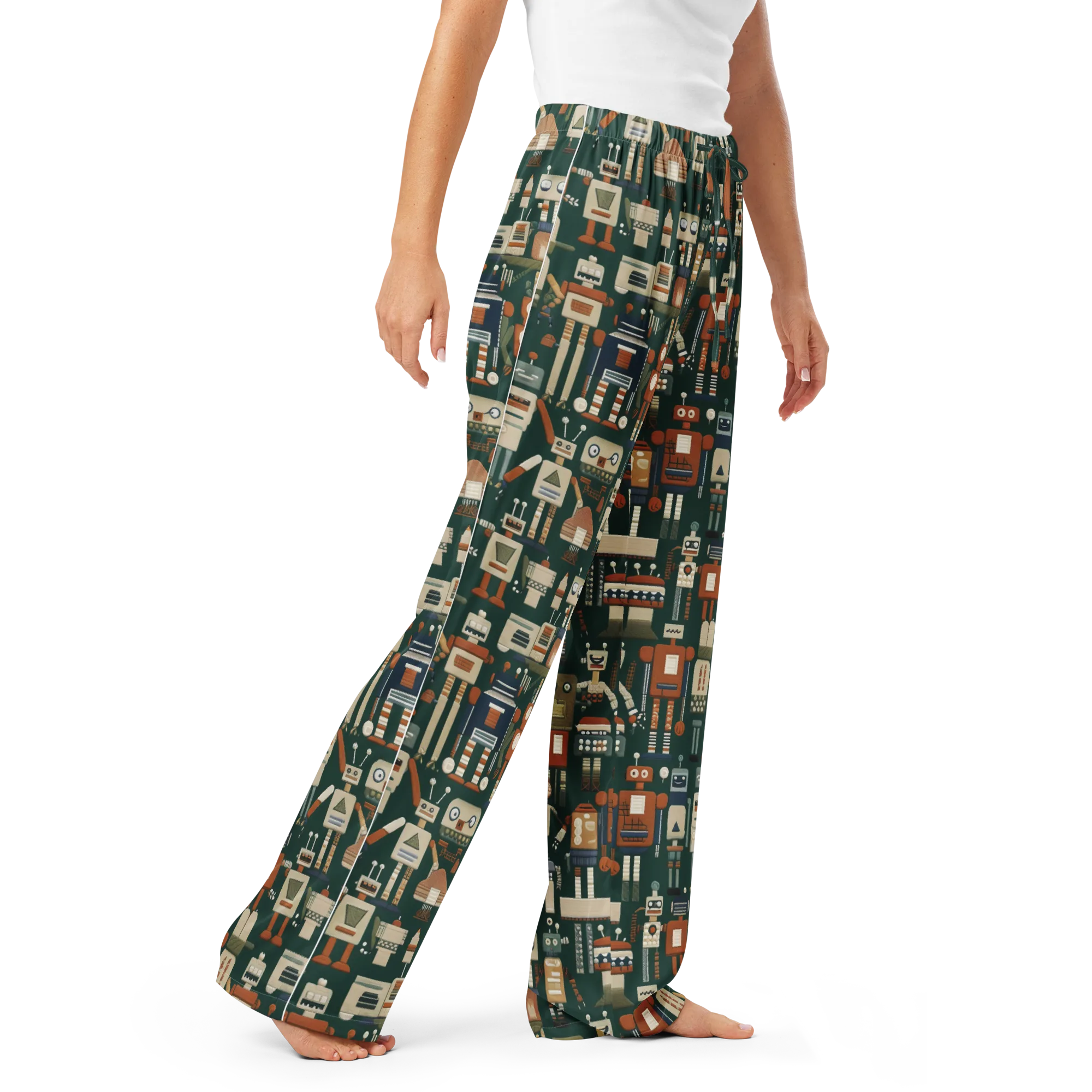 Tin Can Parade on Women's Pajama Pants — Right Front