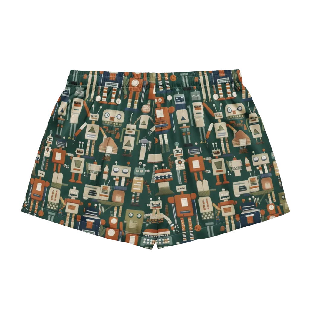 Tin Can Parade on Women's Pajama Shorts — Back