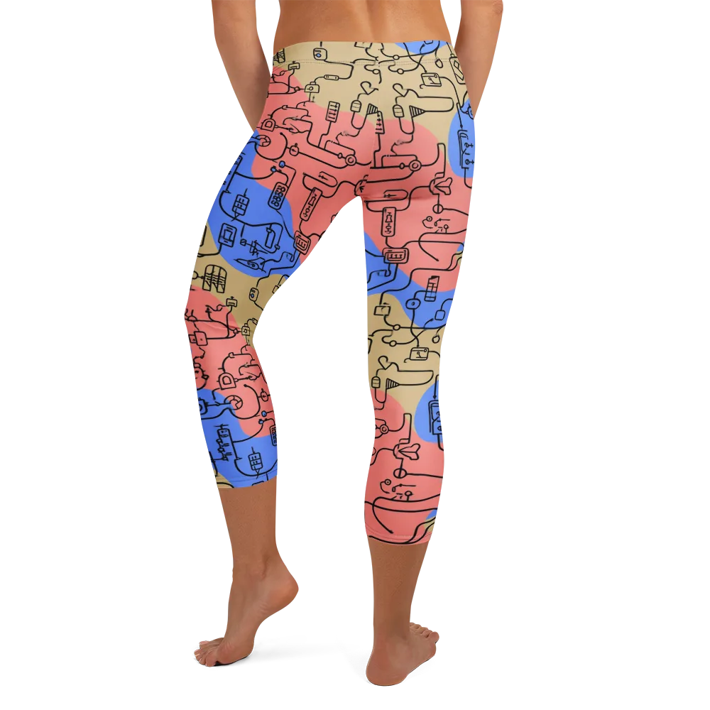 Analog Bloom on Capri Leggings — Back