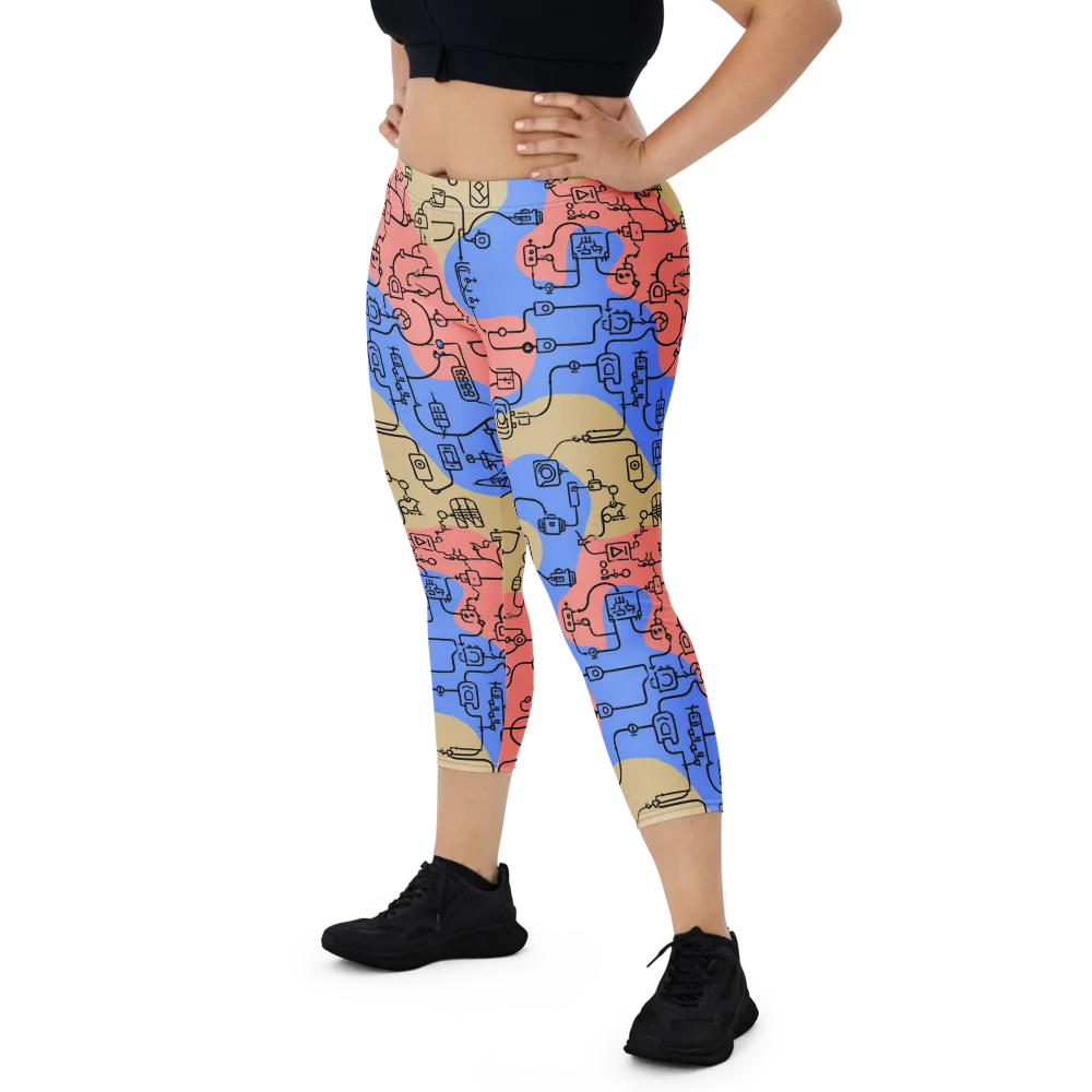 Analog Bloom on Capri Leggings — Front