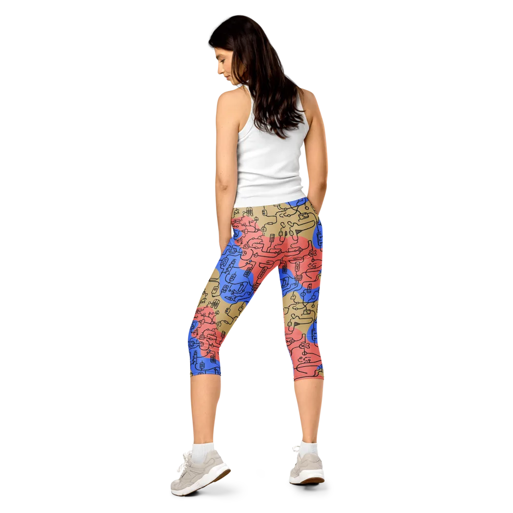 Analog Bloom on Capri Leggings — Back