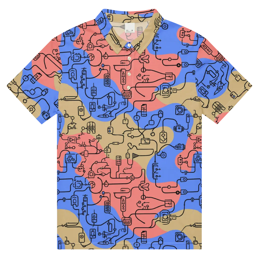 Analog Bloom on Men's Slim Fit Polo Shirt — Front