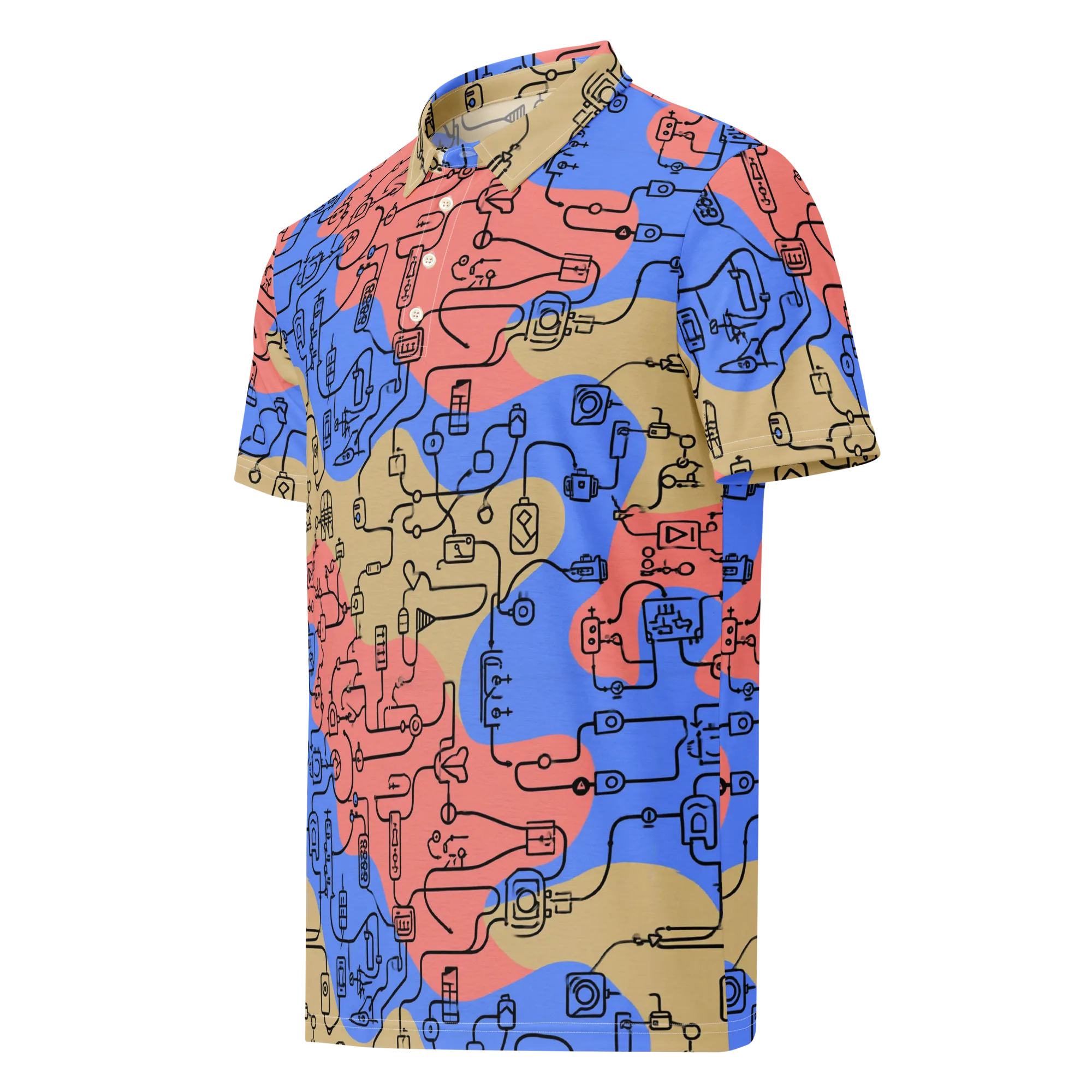 Analog Bloom on Men's Slim Fit Polo Shirt — Left Front
