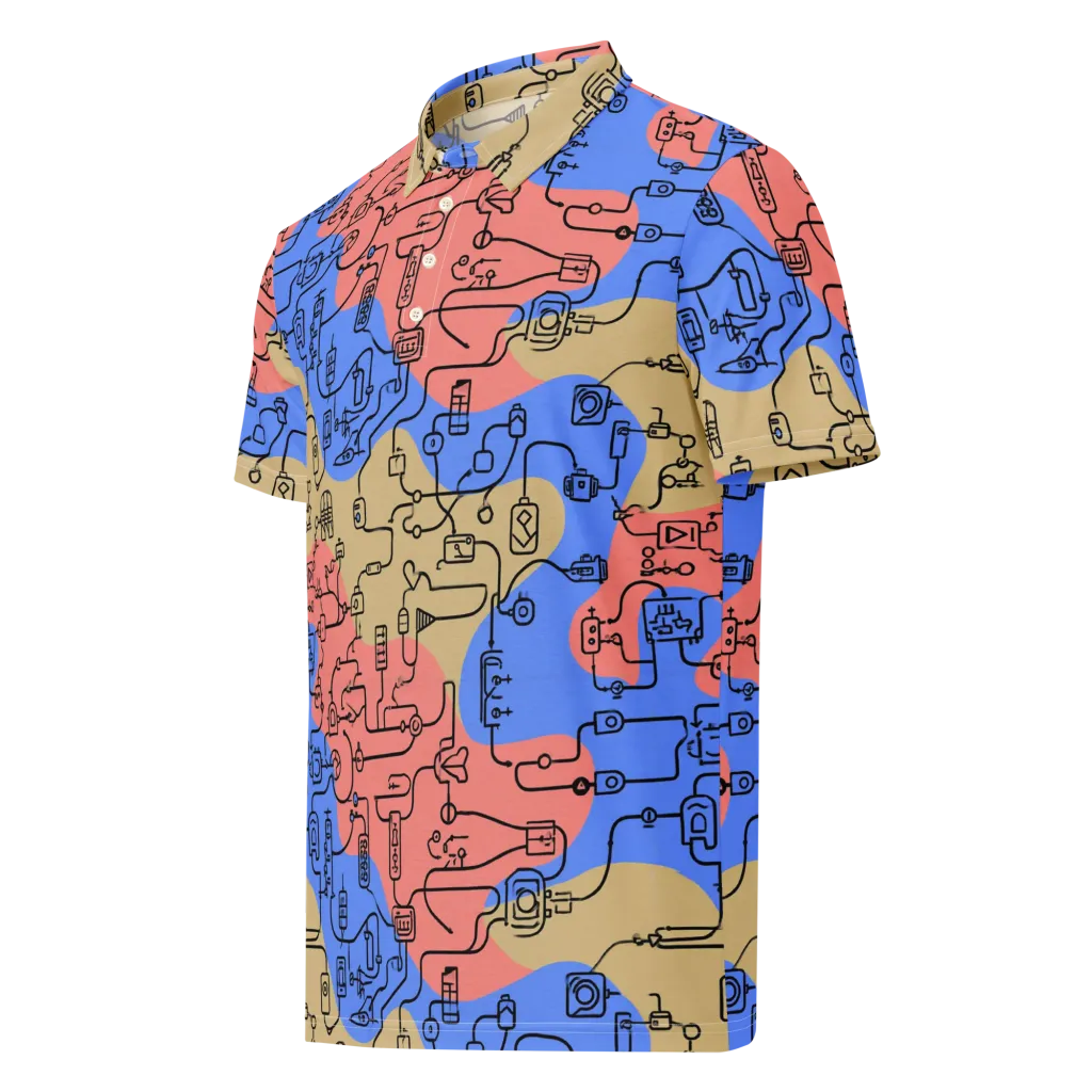 Analog Bloom on Men's Slim Fit Polo Shirt — Left Front