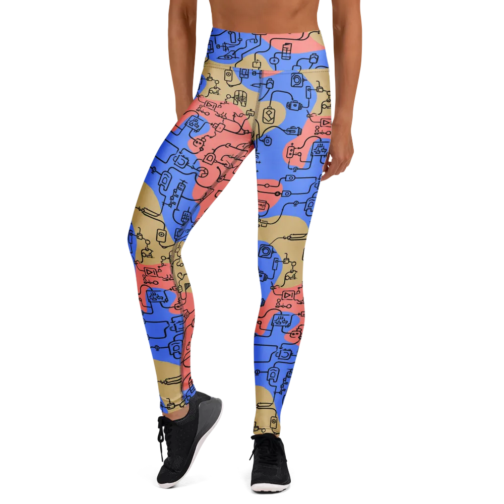 Analog Bloom on Yoga Leggings — Front