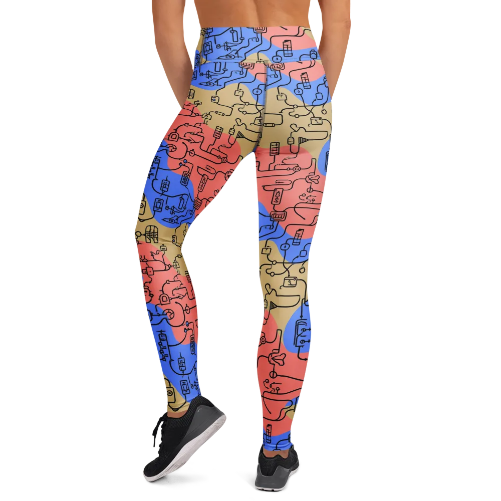 Analog Bloom on Yoga Leggings — Back
