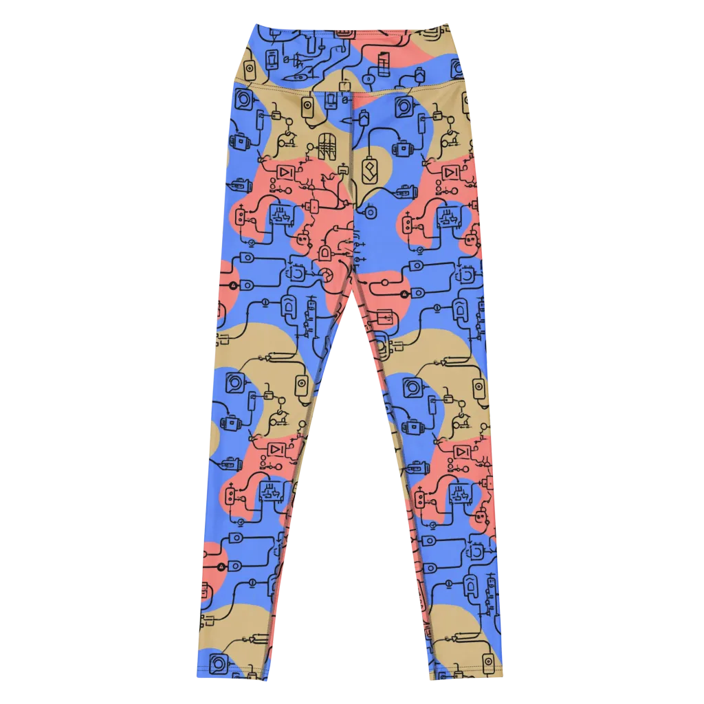 Analog Bloom on Yoga Leggings — Front