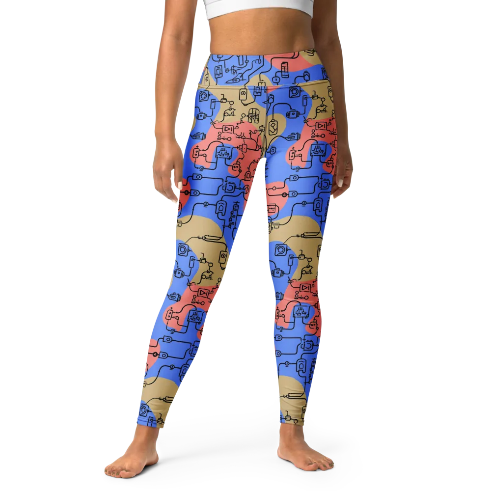 Analog Bloom on Yoga Leggings — Front