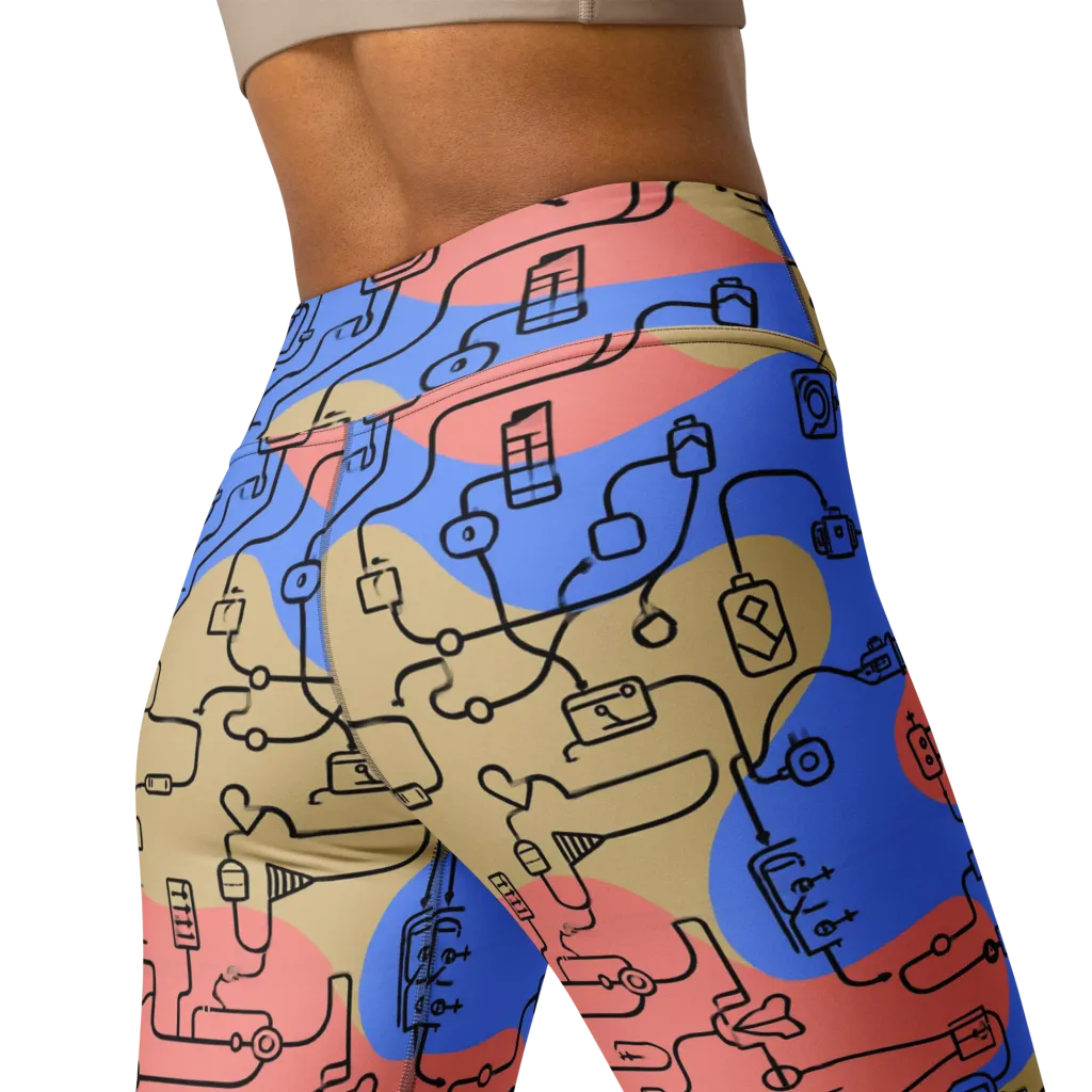 Analog Bloom on Yoga Leggings — Back