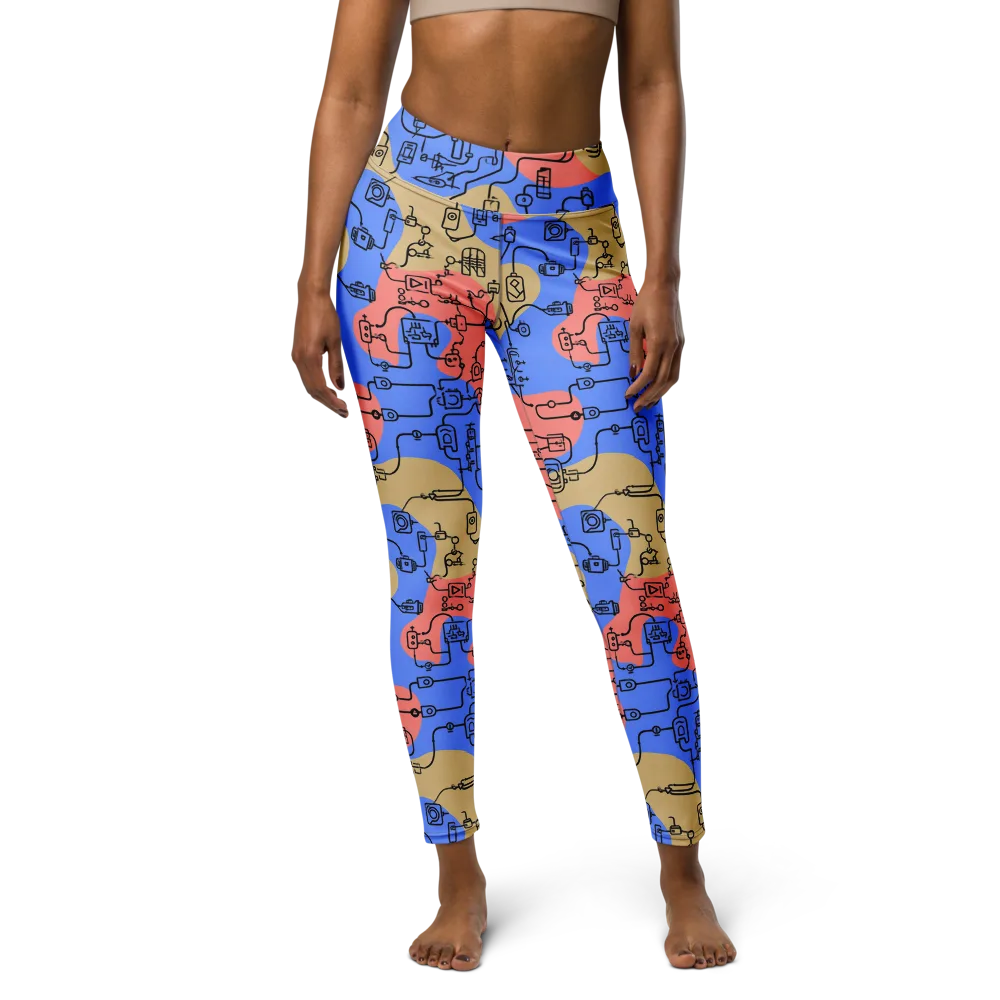 Analog Bloom on Yoga Leggings — Front