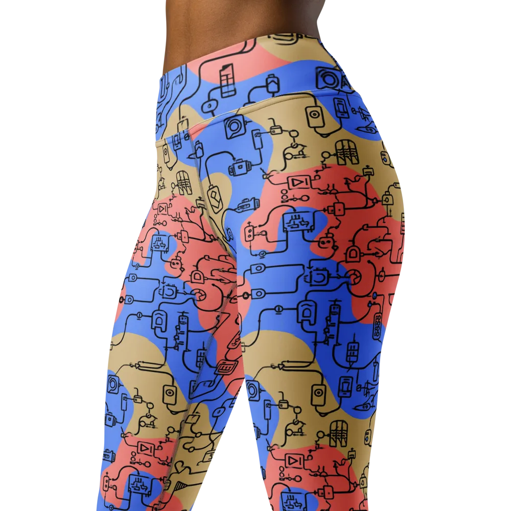 Analog Bloom on Yoga Leggings — Left Front