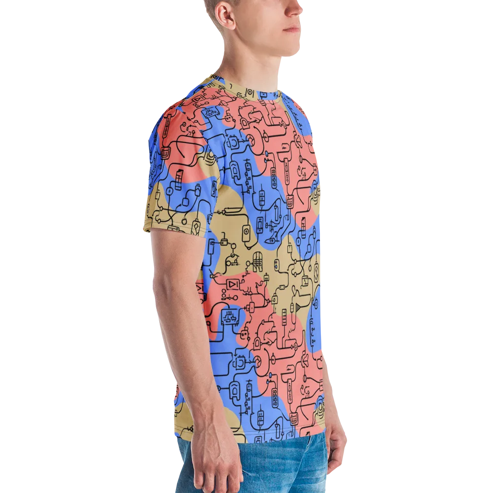 Analog Bloom on Men's Crew Neck T-Shirt — Right