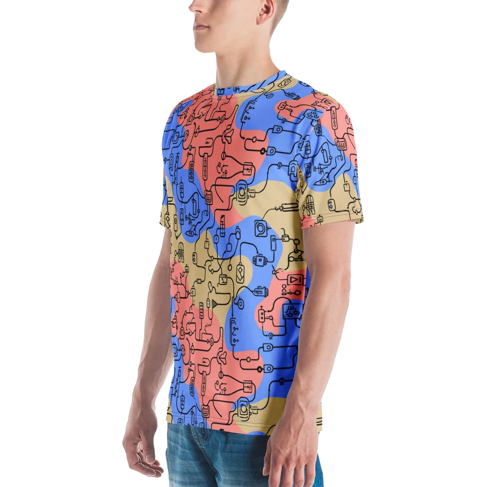 Analog Bloom on Men's Crew Neck T-Shirt — Left