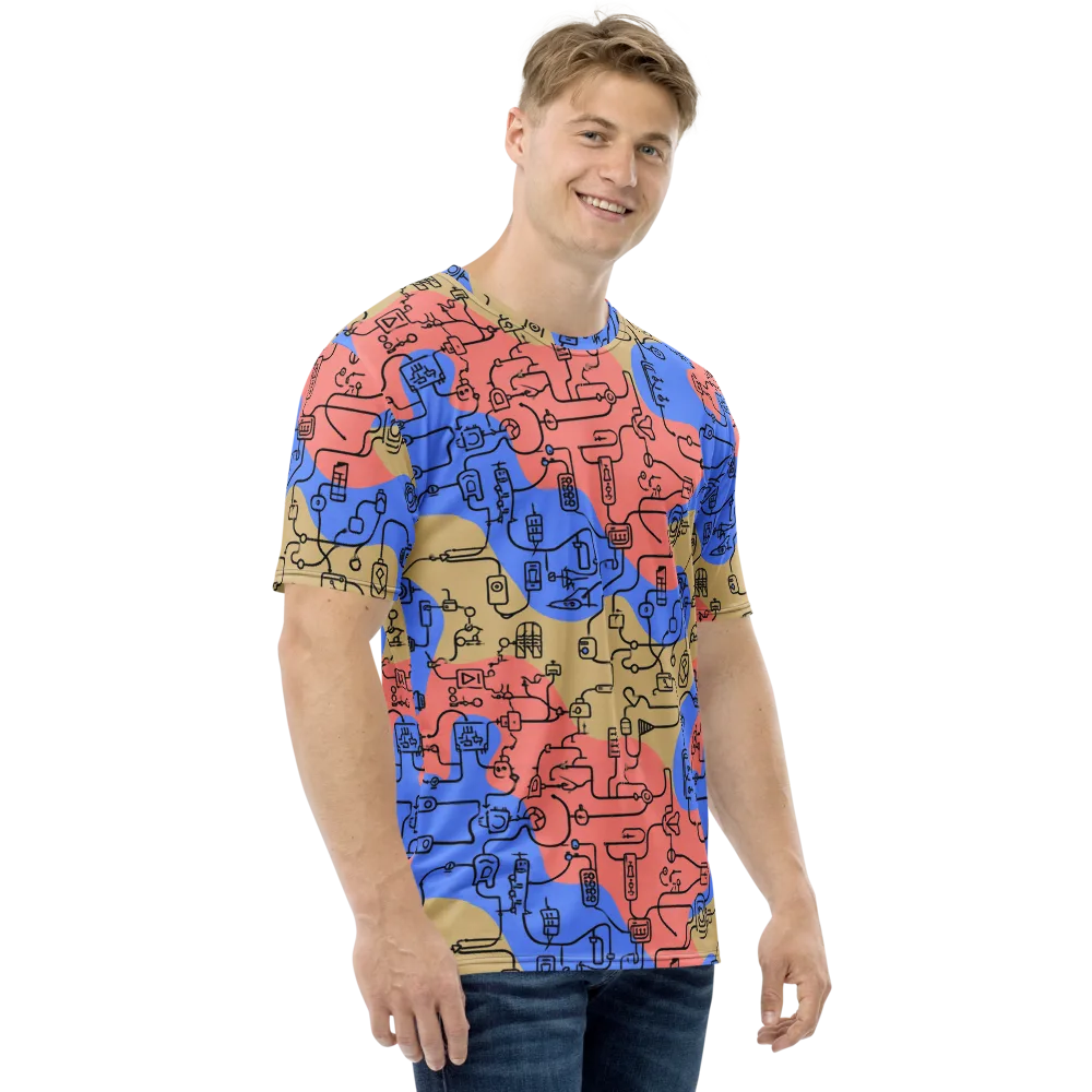 Analog Bloom on Men's Crew Neck T-Shirt — Right