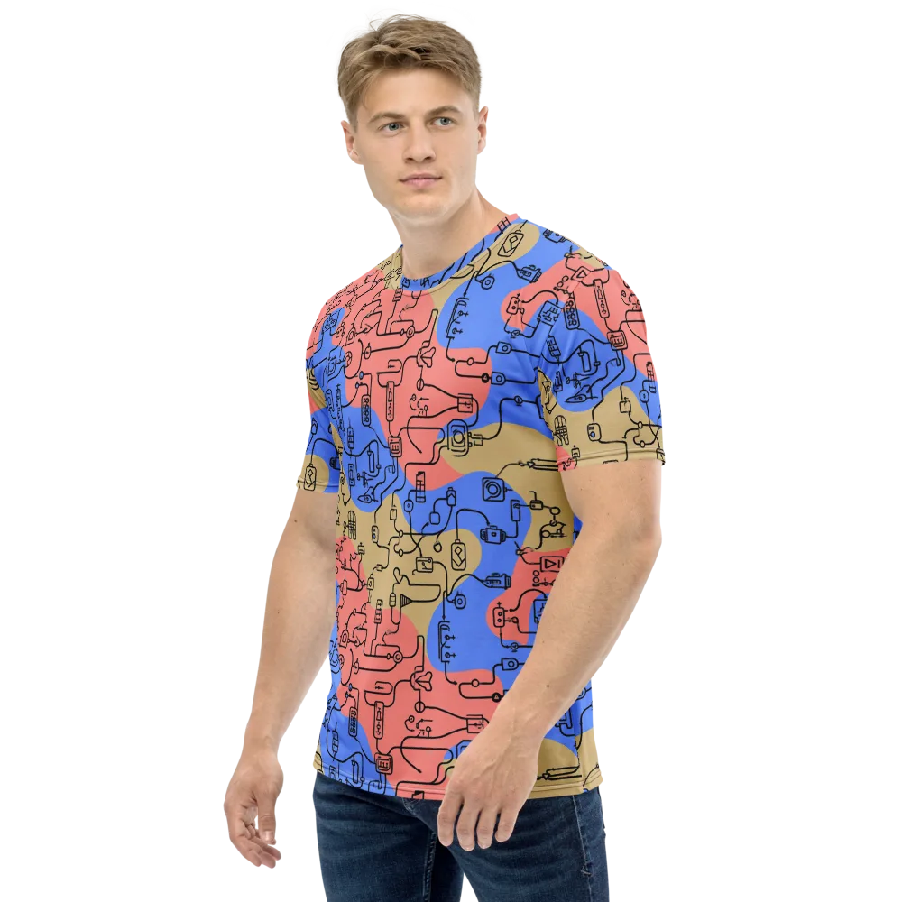 Analog Bloom on Men's Crew Neck T-Shirt — Left