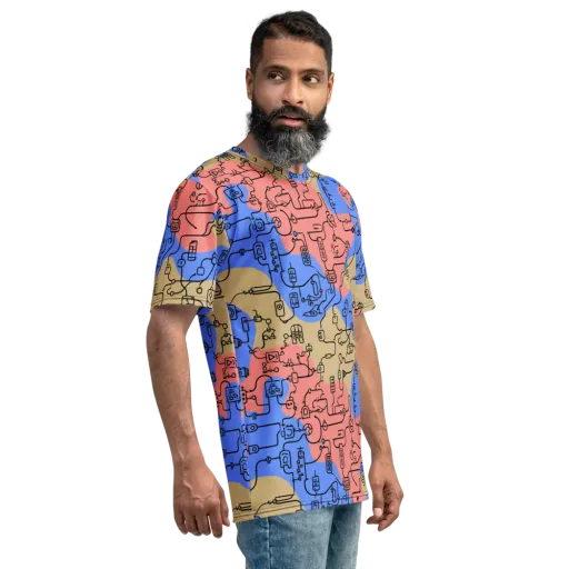 Analog Bloom on a Men's Crew Neck T-Shirt