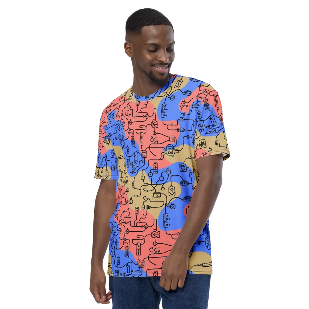 Analog Bloom on Men's Crew Neck T-Shirt — Left