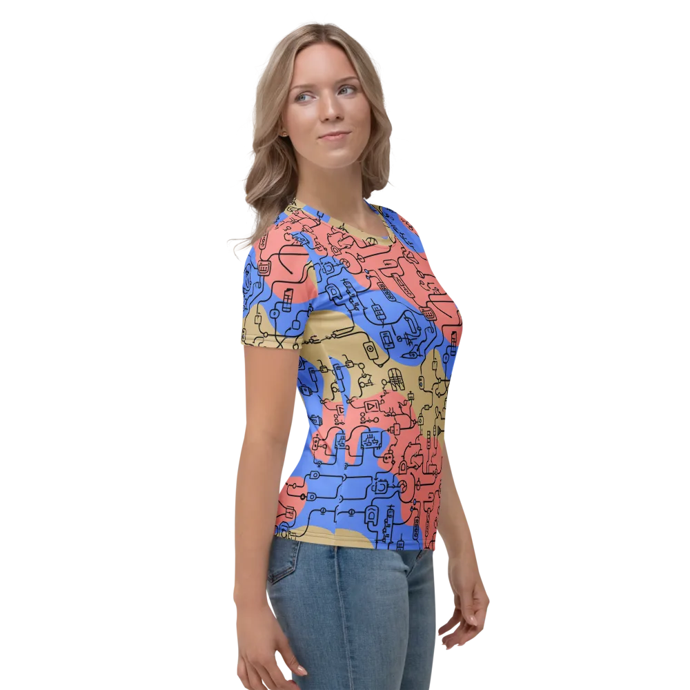 Analog Bloom on Women's Crew Neck T-Shirt — Right
