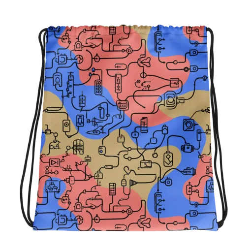 Analog Bloom on a Drawstring Bag