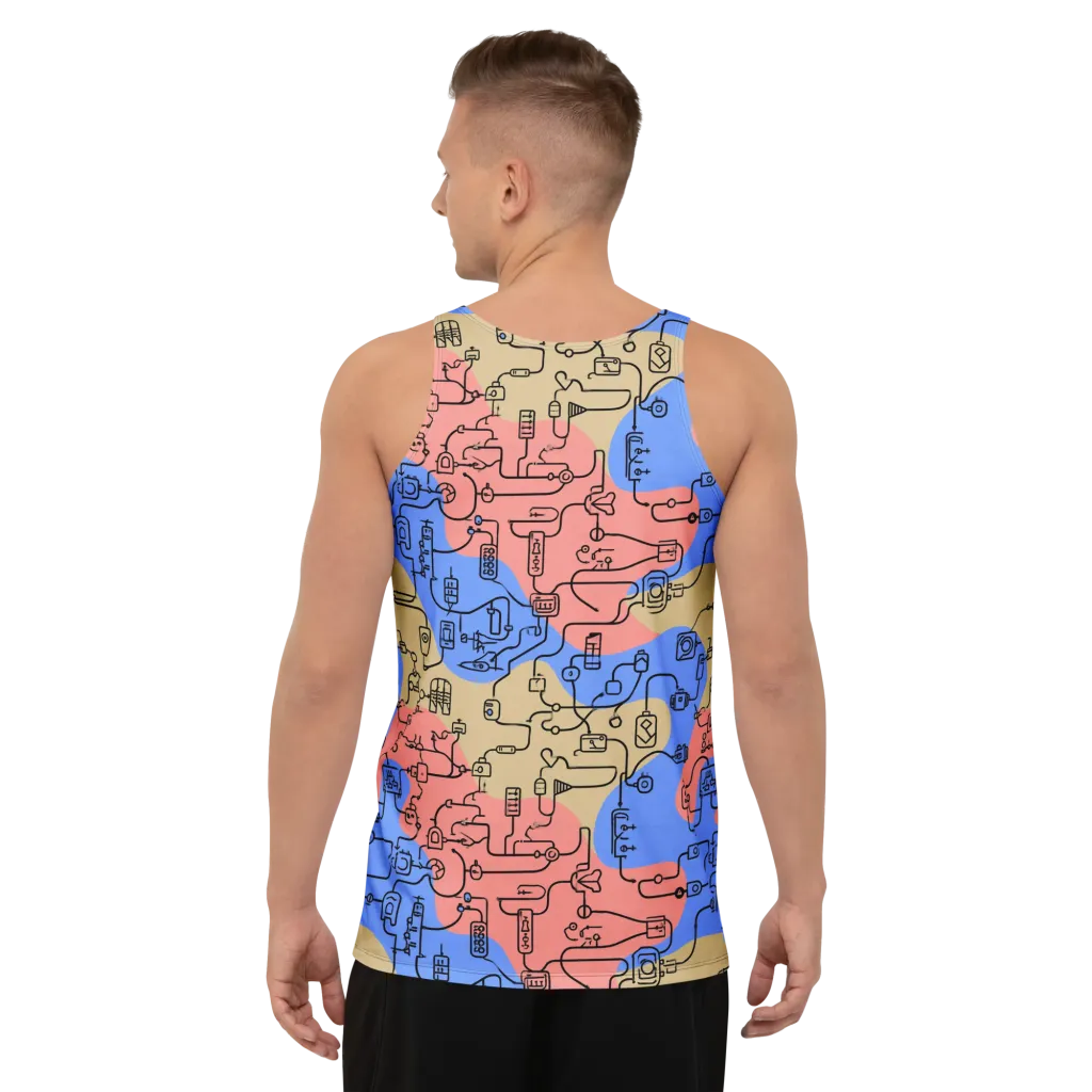 Analog Bloom on Men's Tank Top — Back