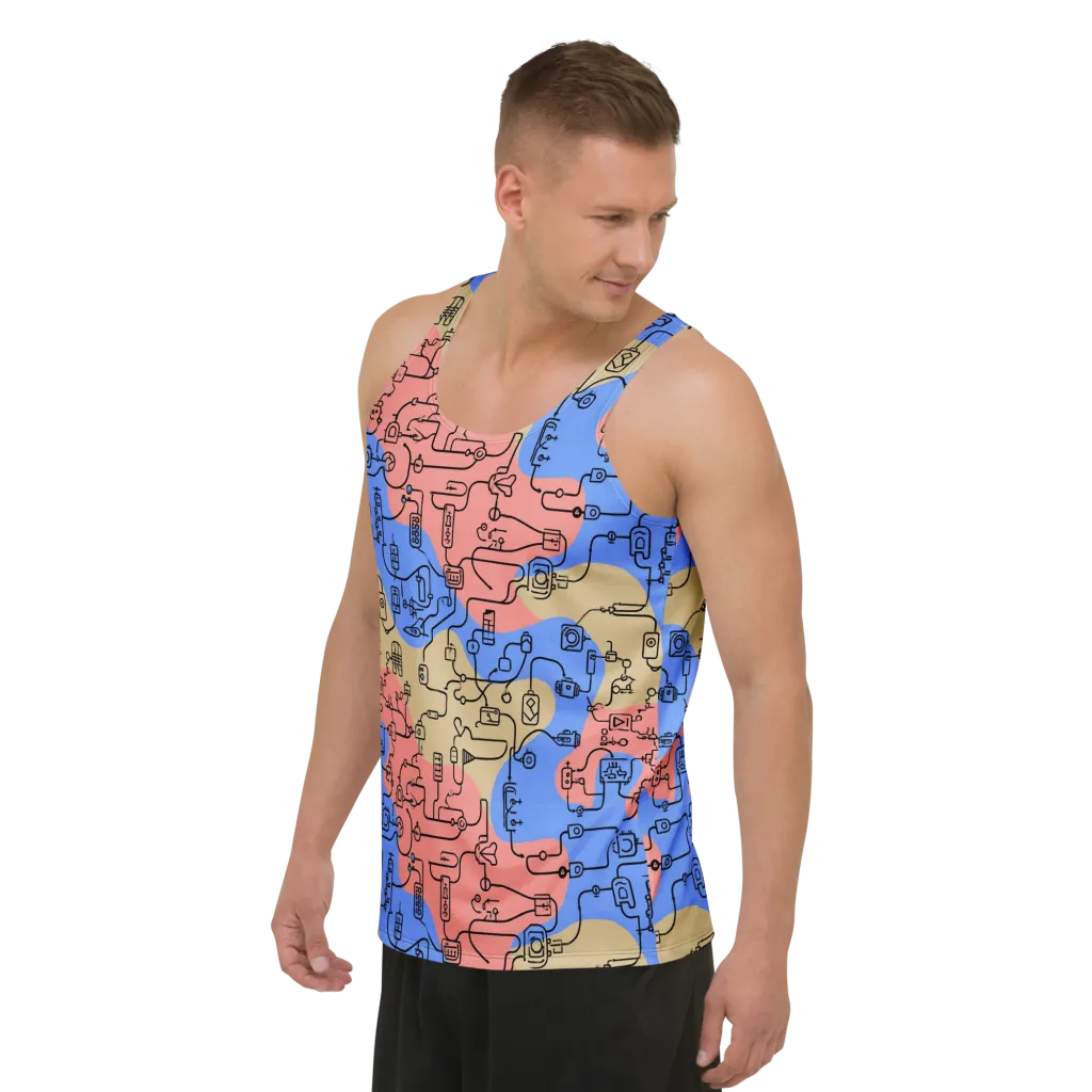 Analog Bloom on Men's Tank Top — Left Front
