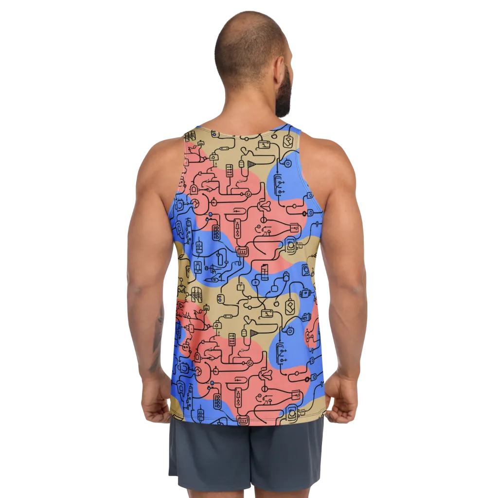 Analog Bloom on Men's Tank Top — Back