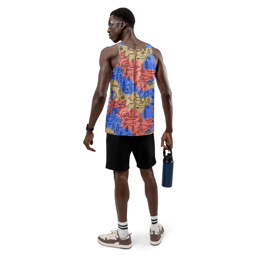 Analog Bloom on Men's Tank Top — Back