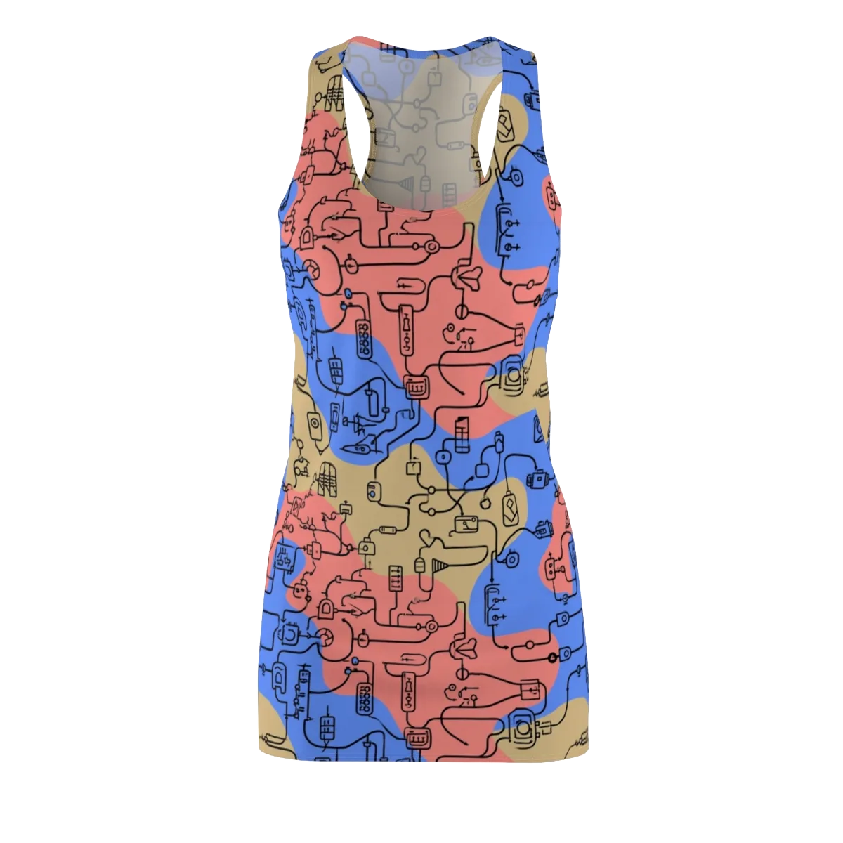 Analog Bloom on Racerback Dress — Front