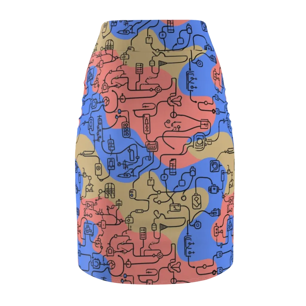 Analog Bloom on Pencil Skirt — Back