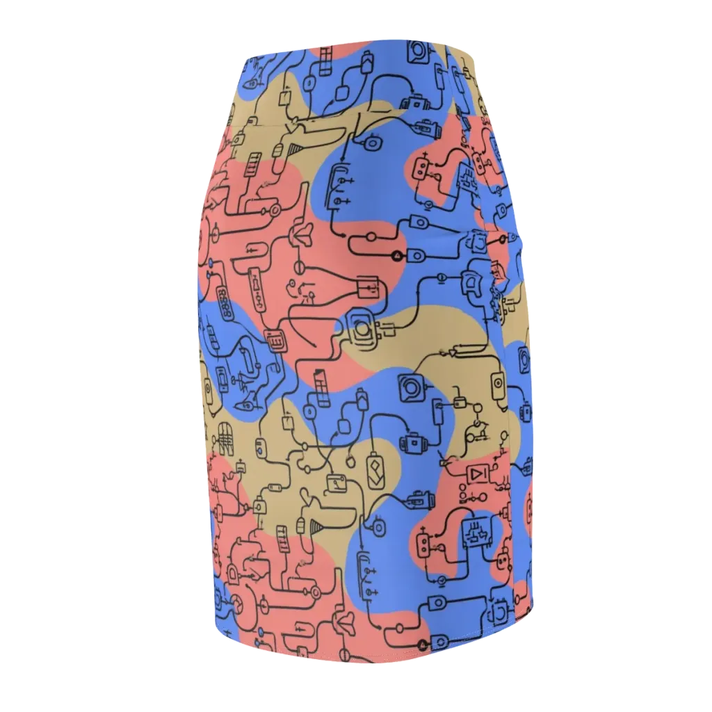 Analog Bloom on Pencil Skirt — Back Side