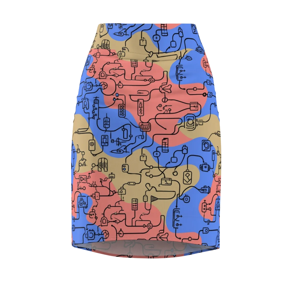 Analog Bloom on Pencil Skirt — Front