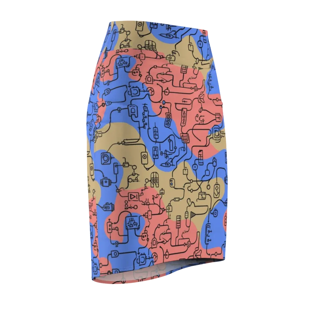 Analog Bloom on Pencil Skirt — Front Side