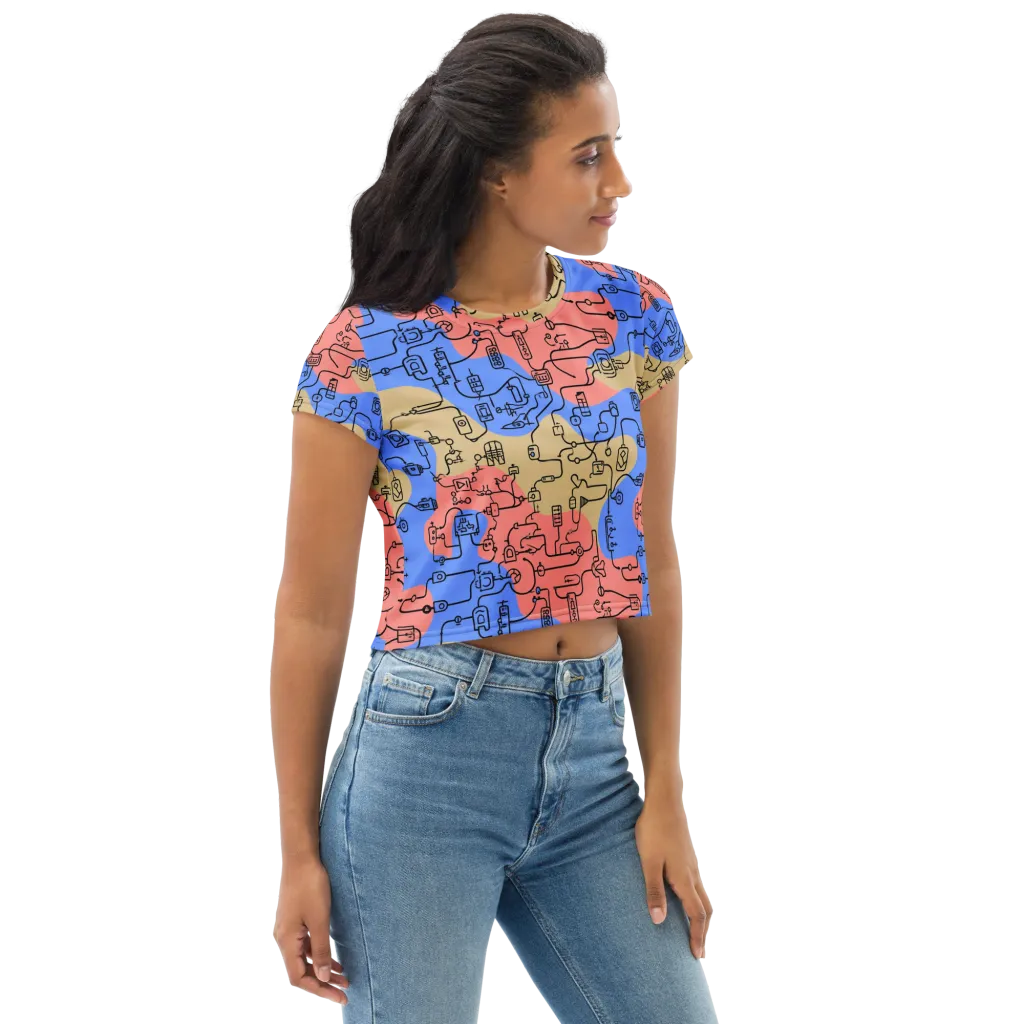 Analog Bloom on Crop Tee — Right Front
