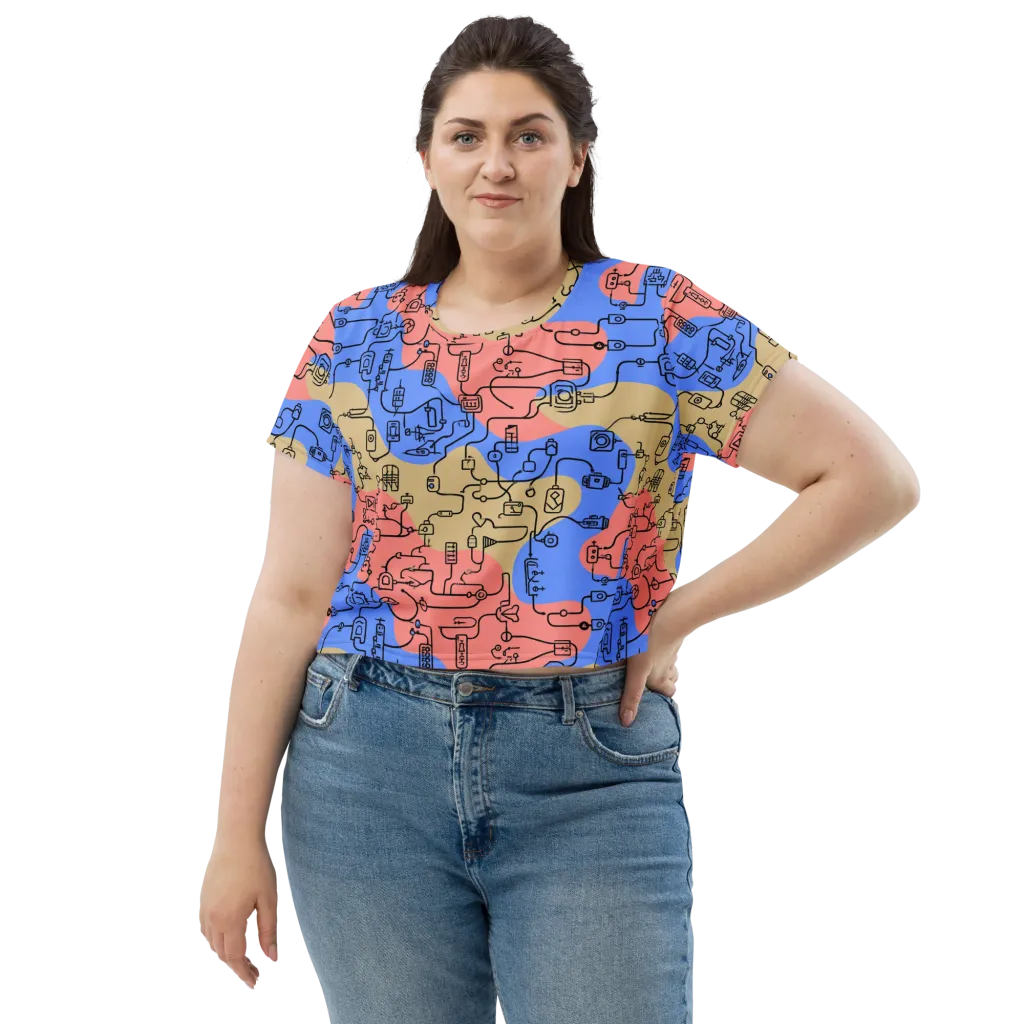Analog Bloom on Crop Tee — Front