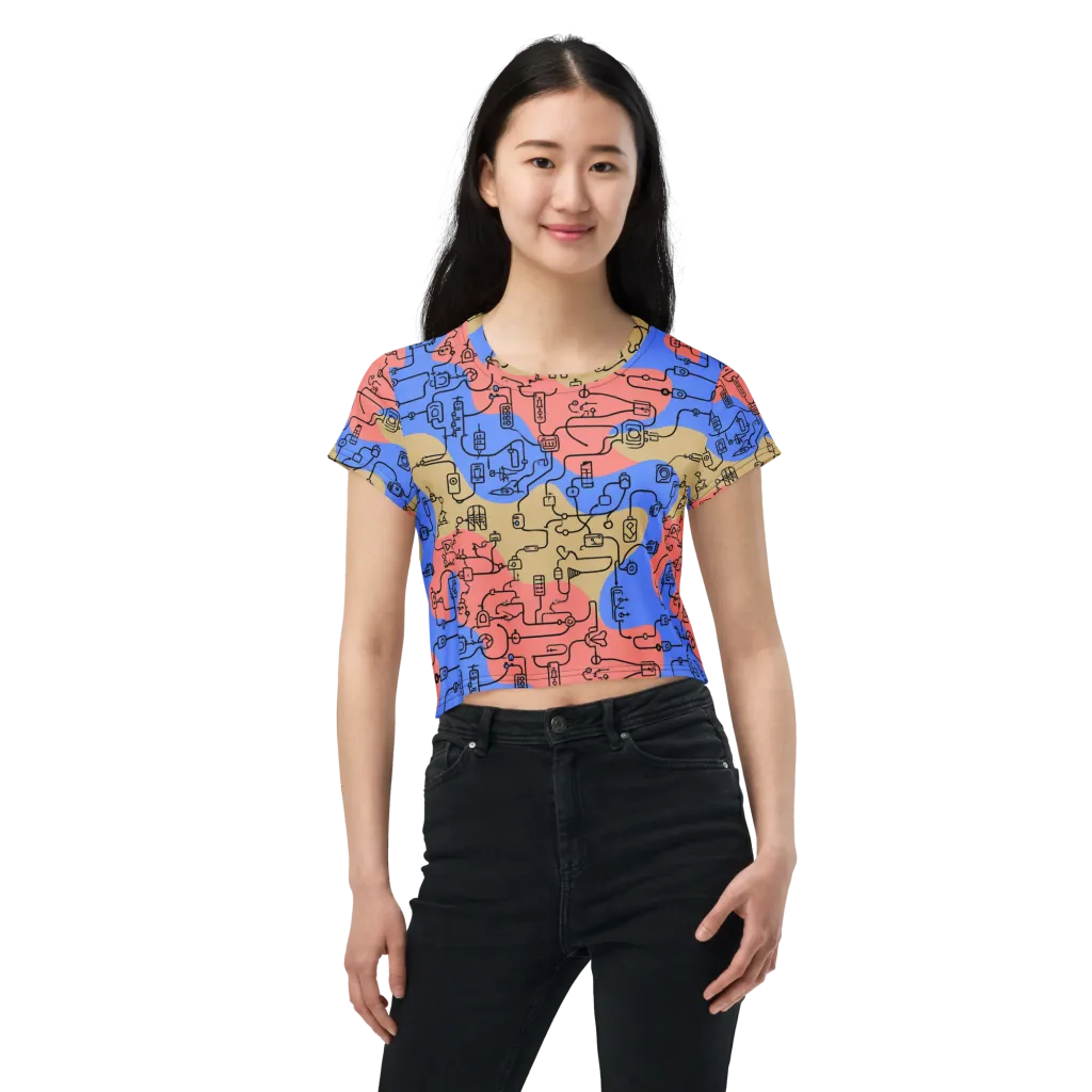 Analog Bloom on Crop Tee — Front