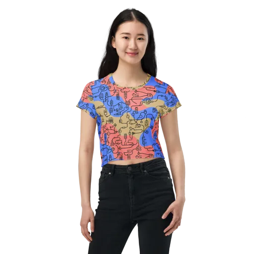 Analog Bloom on a Crop Tee