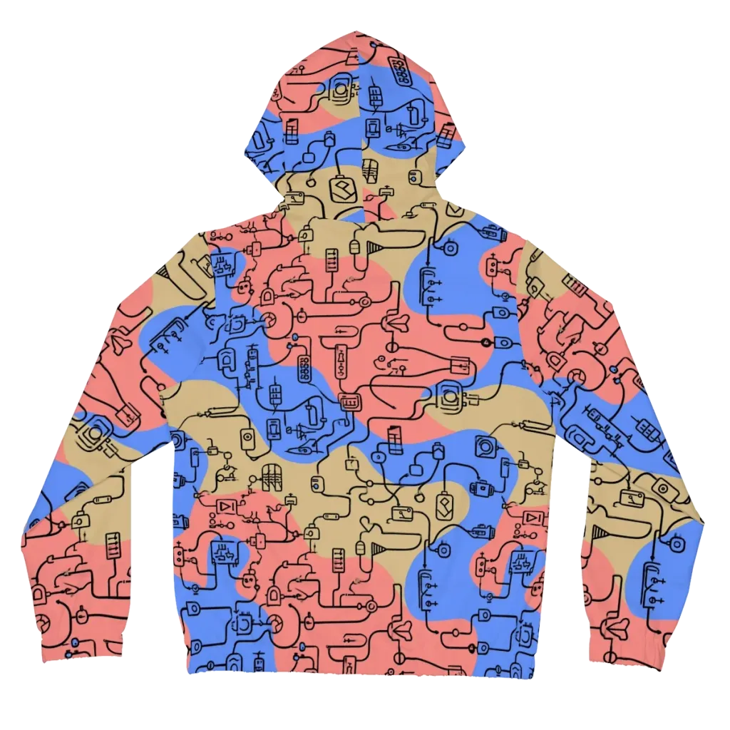 Analog Bloom on Women's Full-Zip Hoodie — Back