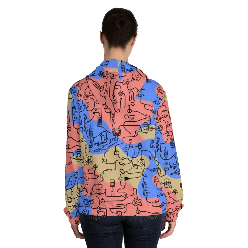 Analog Bloom on Women's Full-Zip Hoodie — Back On Person