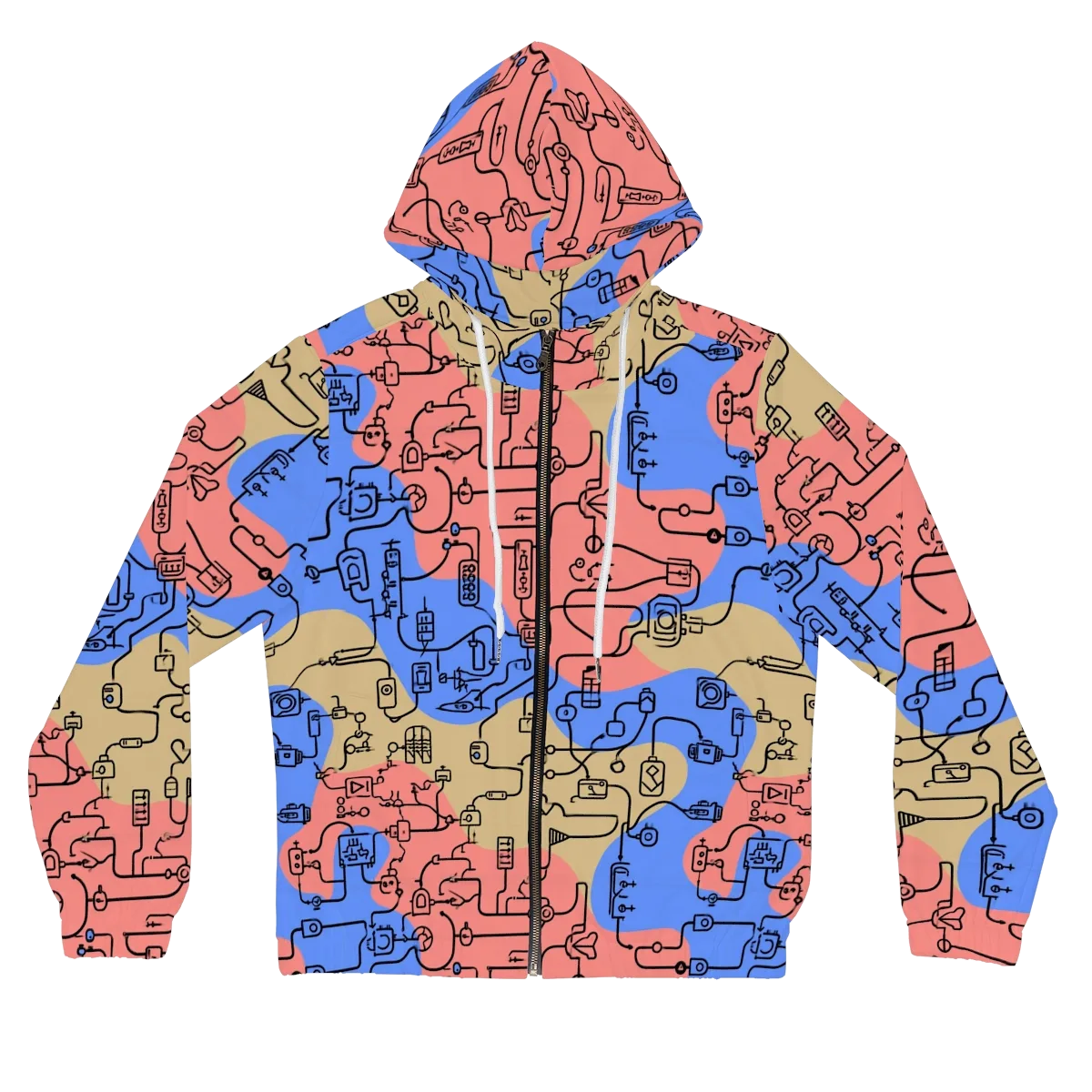 Analog Bloom on Women's Full-Zip Hoodie — Front