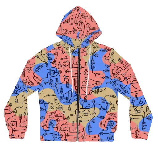 Analog Bloom on a Women's Full-Zip Hoodie