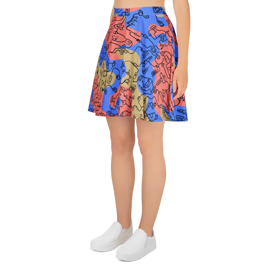 Analog Bloom on Skater Skirt — Left