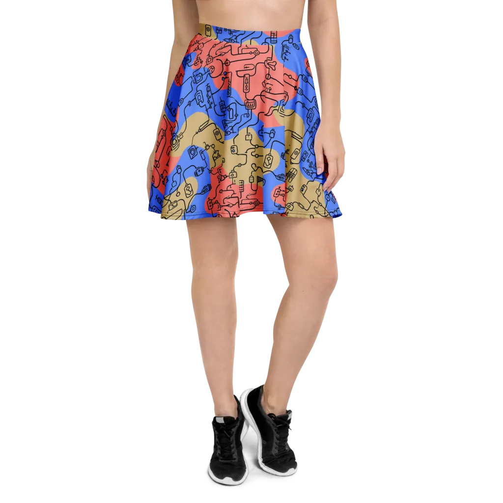 Analog Bloom on Skater Skirt — Front