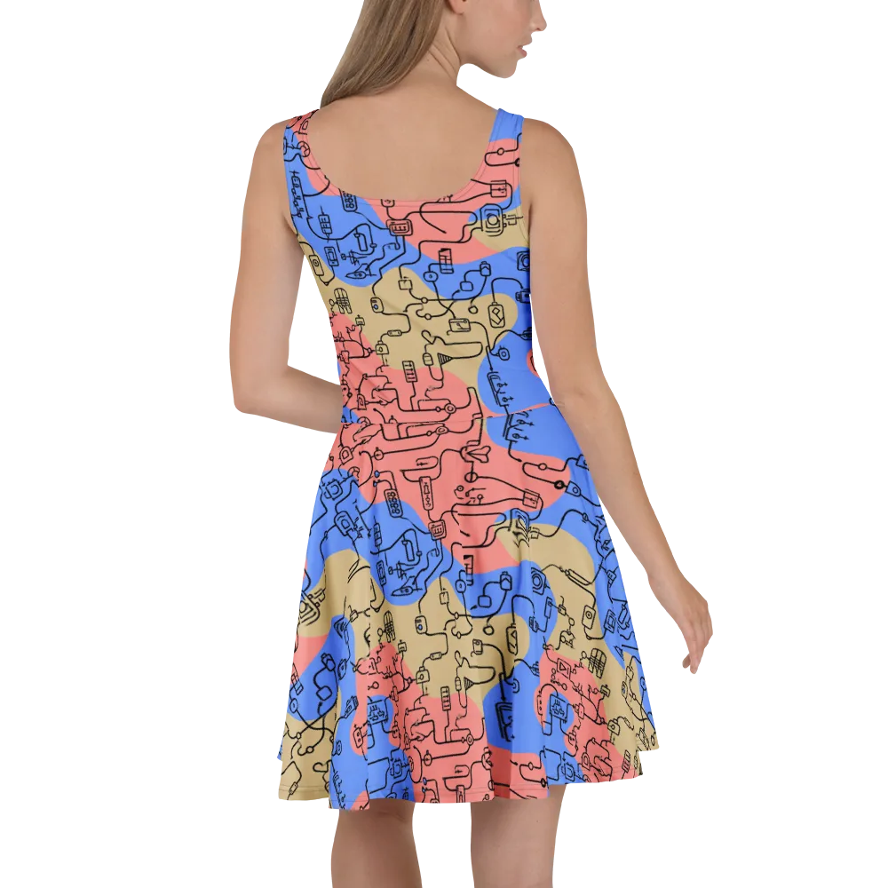 Analog Bloom on Skater Dress — Back