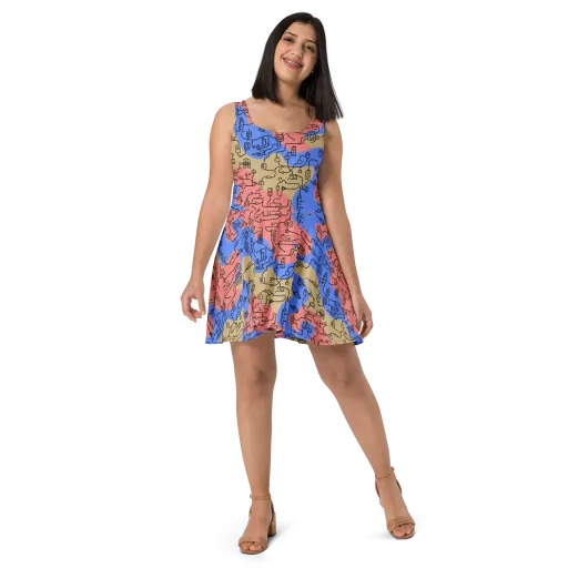 Analog Bloom on a Skater Dress