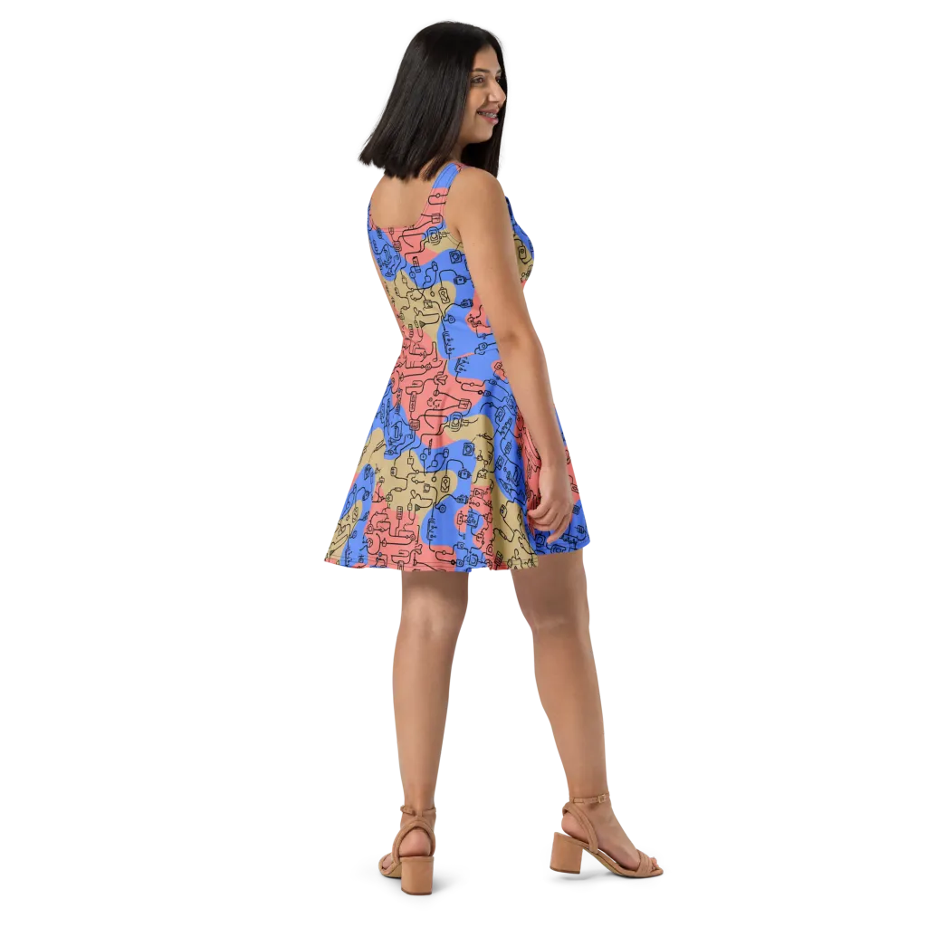 Analog Bloom on Skater Dress — Right