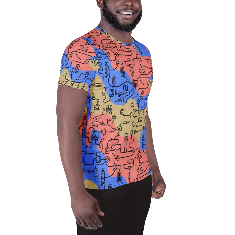 Analog Bloom on Men's Athletic T-Shirt — Right